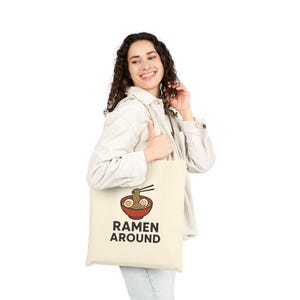 Ramen Around Tote Bag: Japanese Foodie Gift, Noodle Art Carryall