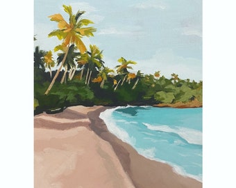 Hawaii Tropical Beach painting PRINT 8x10