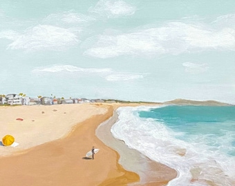 Manhattan Beach California wall art home decor original acrylic painting PRINT 8x10