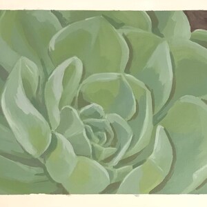 Dreamy green succulent-Original Modern wall art succulent painting