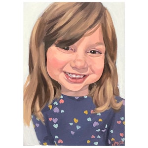 Retrato personalizado 100% pintado a mano Maternidad, boda, aniversario, retrato infantil 5x7, 8x10 o 9x12, 11x14 foto digital incluida imagen 1