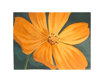 Golden Yellow Flower wall art original canvas acrylic painting/ modern home decor/living room/bedroom wall/Nursery decor