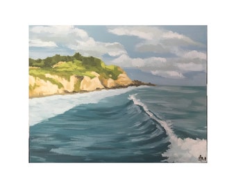 Morning Surf in Avila Beach- modern wall art decor Seascape landscape Surf nature landscape glicee art PRINT