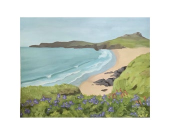 Saint David’s Pembrook Wales Beach modern wall art original painting