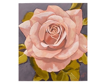 Tea Rose- contemporary chic flower wall art decor painting