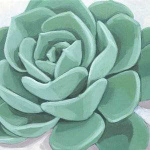 Echeveria - Original Modern Wall art decor succulent painting 9x12