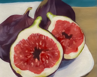 Figs- Modern Farmhouse wall art still life original acrylic painting PRINT 8x10