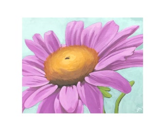 Coneflower- Original Modern wall art decor flower painting on canvas board