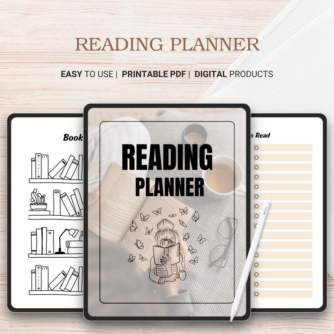 Reading Planner Printable | Book Tracker Journal | Reading Log | Book ...