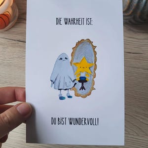 Affirmations-Postkarte – Die Wahrheit ist: Du bist wundervoll | Selbstliebe und Wertschätzung | indeedStarboy Design | Liebe & Zugehörigkeit