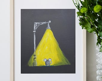 Impresión artística de un ratón caprichoso: ilustración emocional surrealista