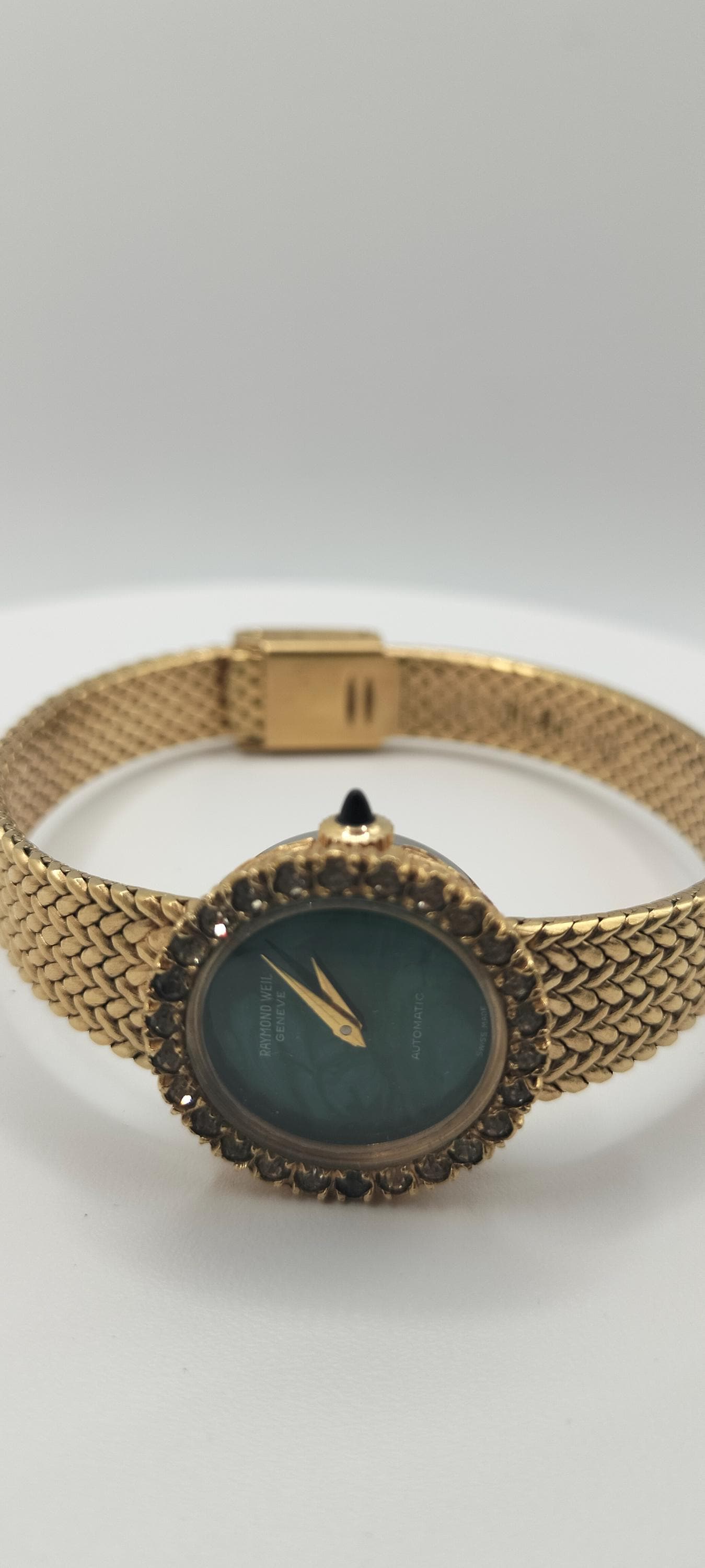 Raymond Weil Genève Ladies Automatic Watch – Gem Set Bezel & Woven 
