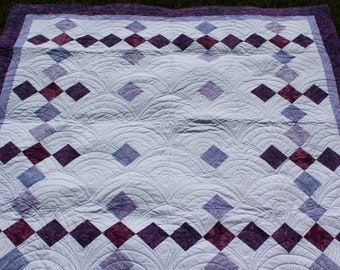 Purple Batik Lap Quilt.  Anniversary, Birthday, Graduation, Retirement, Wedding, Bride, Engagement, Bridal Shower. READY to SHIP