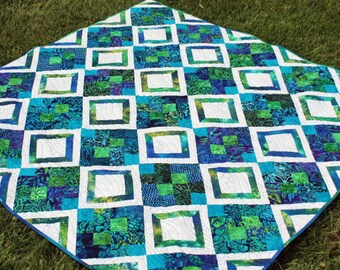 Peacock Theme, Lap Quilt, Tropical, Caribbean, Anniversary, Birthday, Retirement, Graduation, Wedding,  Bridal. READY to SHIP