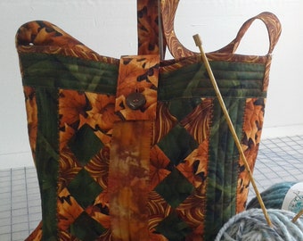 Quilted Tote Bag. Rich Autumn Colors.  Shopping Bags. Purses. Handbags.