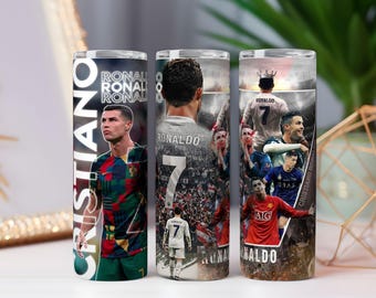 PACK OF 2 CR7 Tumbler Wrap PNG | Soccer Legend Sublimation Design (20oz & 30oz)