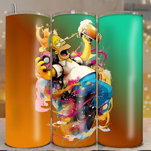 Simpson Tumbler Wrap PNG: 20oz Skinny Tumbler Sublimation Design (Digital Download)