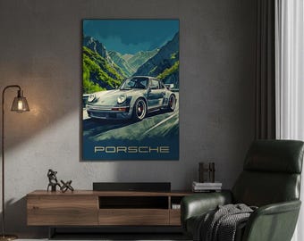 ヴィンテージポルシェのアートプリント：車愛好家のための自動車装飾