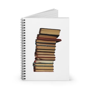 Spiralblock - Vintage Bücher Design, Schreibtagebuch, Schulzubehör, Geschenk für Studenten, literarische Dekoration