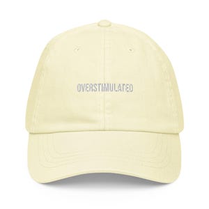 Overstimulated-Embroidered Pastel Baseball Hat