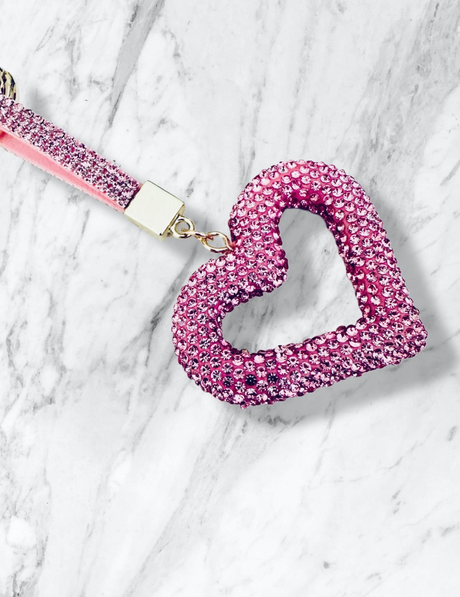 Loop Key Charm Rhinestone Sparkling Rhinestone Heart Keychain, Key Ring, Bling Bag Charm - Etsy