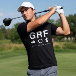 Golf Swing Mechanics Shirt | GRF Ground Reaction Forces Tee, Golf Training Shirt, Golf Instructor Gift, Biomechanics Golf Nerd Tee