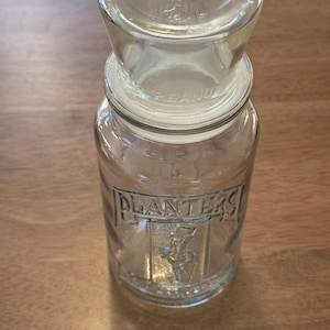 アンティーク　ガラス瓶　アメリカ製　ピーナッツ瓶　希少瓶 Mr peanut 75th anniversary glass jar - Etsy 日本