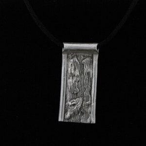 Silver, strip pendant with black patina