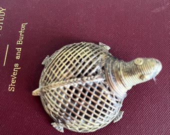 Vintage brass Indian turtle figurine, Dhokra folk art