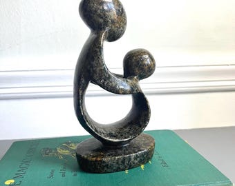 Vintage stone carved mother and child Shona sculpture,