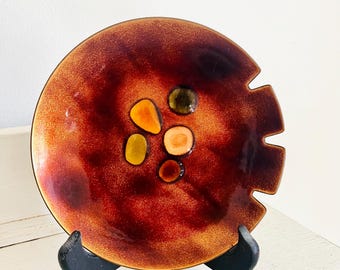 Vintage enamel ashtray, mid century modern