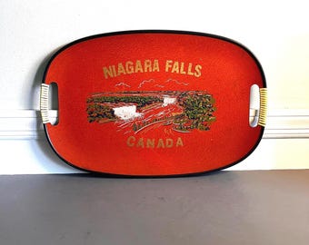 Vintage Niagara Falls Canada tray with side handles