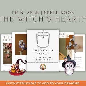 The Hearthfire Spell Book | 5 Simple Witchcraft Spells for Protection, Courage, Focus & Release (Printable PDF)