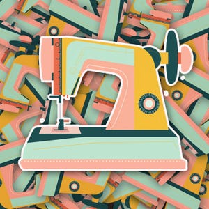 Colorful Sewing Machine Sticker