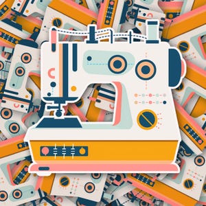 Colorful Sewing Machine Sticker