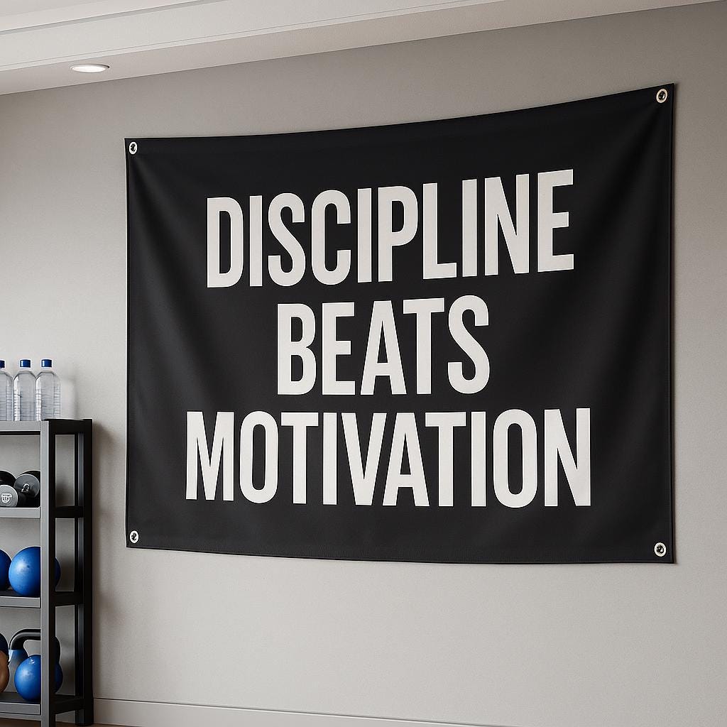 Bannière Murale 'La Motivation Est La Clé' - Inspiration Fitness Gym, Vinyle Neuf