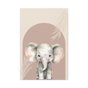Cute Elephant Canvas Art, Nursery Decor, Baby Shower Gift, Kids Room Wall Art, Animal Illustration Prints