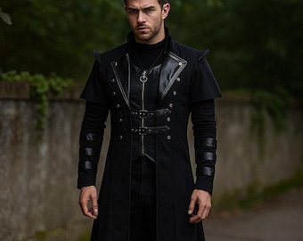 Men's Gothic Steampunk Trench Coat - Cosplay Costume Jacket