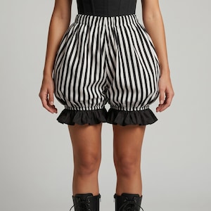 Black and White Stripe Shorts - Etsy Black and White Stripe Shorts - Etsy