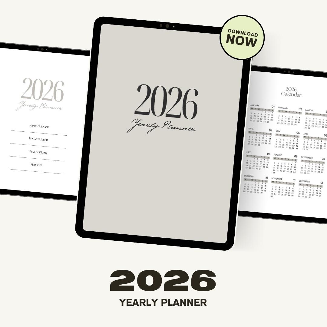 2026 Digital Planner | Agenda PDF | Calendar & Notes | iPad | Printable ...