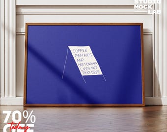 Coffee Pastries Print, Cafe Wall Art (Digital Download)