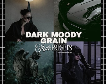 10 Dark Moody Grain Lightroom Presets | Mobile Lightroom Presets | Cinematic Film | Moody Aesthetic Filter | Grainy Photo Effect | Instagram