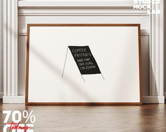 Coffee Pastries Song Repeat Print, Cafe Wall Art (Digital Download)