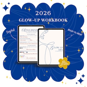 2026 Glow Up Digitaler Planer, Self-Care Workbook (iPad, GoodNotes, Hyperlinked)