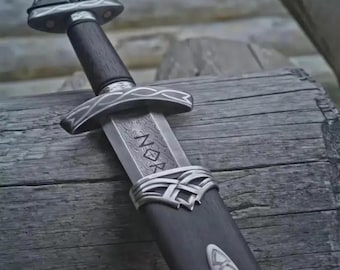 Handmade King Ragnar Lothbrok Viking Sword – Handcrafted Authentic Norse Replica with Scabbard, Perfect for Collectors and Special Occasions