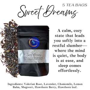 Sweet Dreams Tea Blend by AD Herbal Teas | Includes 5 Tea Bags