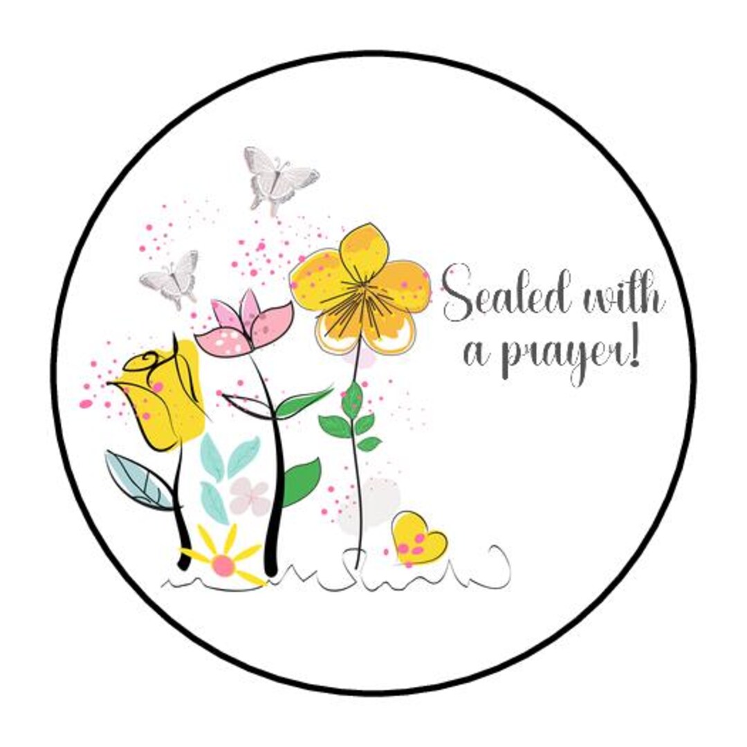 Prayer Box Sticker Design 30 Sealed With a Prayer Stickers, Favors, Tags, Labels, Envelope Seals ...