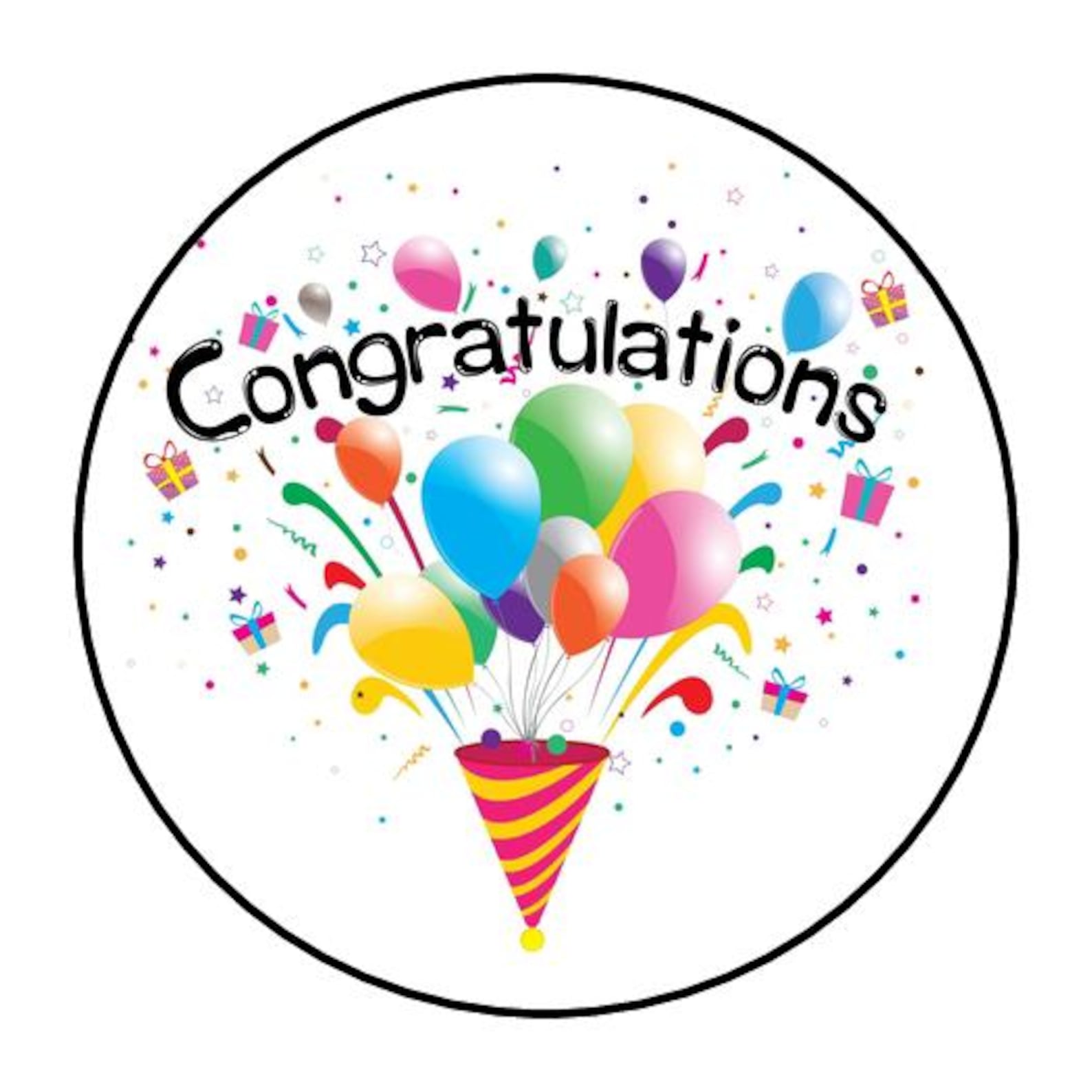 Congratulations Rims Congratulations Stickers, Favors, Tags, Labels, Envelope Seals, Stamps ...