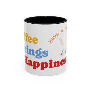 Happy Vibes Coffee Mug, Cute Animal Mug, Break Time Mug, Gifts for Friends, Fun Coffee Cups