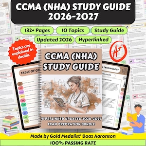 Studiehandledning för NHA-examen för medicinsk assistent 2026-2027 | Förberedande anteckningar för CCMA (digital nedladdning i PDF-format)
